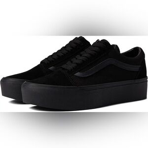 Vans Old Skool Suede & Canvas Triple Black Stackform